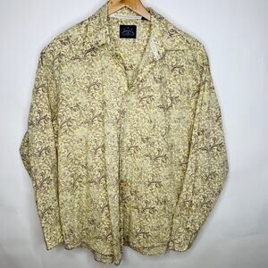 Indigo Palms Co Tommy Bahama Tan Paisley Cotton Button Up Shirt XL